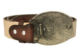 Cognac #494 Western Cowboy Belt Grain Leather - Removable Buckle