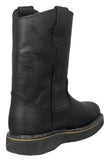 Mens #700RA Black Work Boots Leather Pull On - Soft Toe