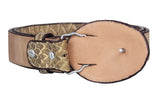 Sand #180A Western Belt Snake Print Leather - Removable Buckle