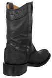Mens Black Cowboy Boots Stingray Diamond Print - Square Toe
