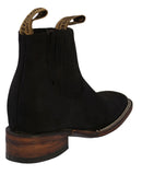 Womens #505 Black Chelsea Cowboy Boots Leather - Square Toe
