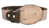 Dark Brown #480 Western Cowboy Belt Leather - Rodeo Buckle