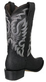 Mens Black Cowboy Boots Stingray Diamond Print - J Toe