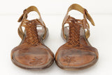 Womens Authentic Huaraches Real Leather Sandals T Strap Cognac - #230