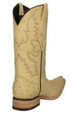 Mens Sand Cowboy Boots Ostrich Quill Print - 3X Toe