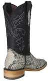 Mens #183N Natural Cowboy Boots Mamba Print - Square Toe