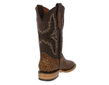 Mens Honey Brown Cowboy Boots Hand Toole Leather - Square Toe