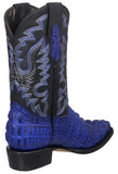 Mens #130 Blue Cowboy Boots Crocodile Tail Print - J Toe
