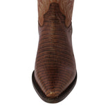 Mens Brown Teju Lizard Print Leather Cowboy Boots J Toe