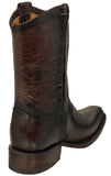 Mens Brown Cowboy Boots Crocodile Print Leather Zipper - Square Toe