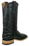 Mens #132N Green Cowboy Boots Crocodile Tail Print - Square Toe