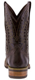 Mens Brown Western Leather Cowboy Boots Alligator Print - Square Toe