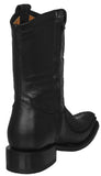 Mens Black Cowboy Boots Stingray Diamond Print Overlay - Square Toe