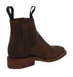 Mens #770 Brown Chelsea Cowboy Boots Leather - Square Toe