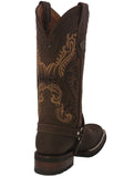 Womens Dallas Brown Western Boots Leather Boot Straps - Square Toe