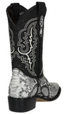 Mens Natural Cowboy Boots Snake Print Leather - J Toe