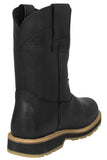 Mens 710SA Black Work Boots Leather Pull On - Soft Toe