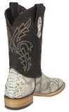 Mens #182N Honey Brown Cowboy Boots Snake Print - Square Toe