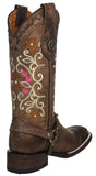 Womens Abigail Brown Western Boots Leather - Square Toe