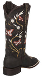 Womens Daisy Brown Cowboy Boots Leather - Square Toe