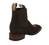 Mens Brown Chelsea Cowboy Boots Nubuck Leather - Square Toe