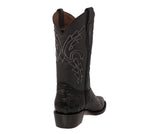 Mens Black Cowboy Boots Anaconda Print Leather - J Toe