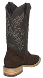 Mens #GAM2 Brown Western Boots Suede Leather - Square Toe