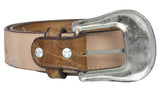 Honey Brown #215 Western Belt Embroidered Leather - Removable Buckle