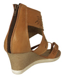 Womens #203P Light Brown Authentic Mexican Huaraches Wedges - Open Toe