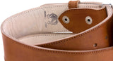 Honey Brown Western Cowboy Belt Classic Solid Leather - Rodeo Buckle
