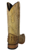 Mens Sand Crocodile Tail Print Leather Cowboy Boots - 3X Toe