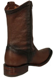 Mens Dean Brown Western Boots Leather Zipper - J Toe