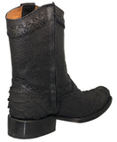Mens #182R Black Cowboy Boots Snake Print Zipper - Square Toe