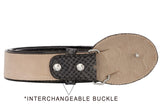 Gray Western Cowboy Belt Snake Print Leather - Rodeo Buckle