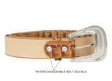 Mens Crocodile Alligator Pattern Leather Western Dress Cowboy Belt Cognac