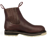 Mens Burgundy Leather Work Boots Soft Toe Shock Absorbing - #023SA