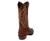 Mens #130 Cognac Alligator Tail Print Leather Cowboy Boots - J Toe