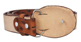 Cognac #AVE Western Belt Ostrich Print Leather - Removable Buckle