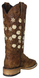 Womens Bailey Honey Brown Western Boots Leather - Square Toe