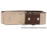 "Mens Brown Western Dress Cowboy Belt Braided Woven Rodeo Buckle Inlay Cinto"