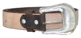 Brown #215 Western Belt Embroidered Leather - Removable Buckle