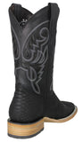 Mens #180AN Black Cowboy Boots Snake Print - Square Toe