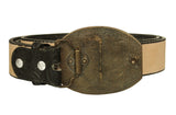 Mens #475F Black Western Belt Leather Floral - Removable Buckle