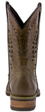 Mens Sand Western Leather Cowboy Boots Snake Print - Square Toe