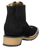 Mens #5050 Black Chelsea Boots Nubuck Leather - Square Toe