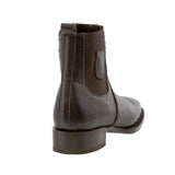 Mens Brown Leather Chelsea Ankle Boots Western Dress - Square Toe