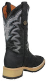 Mens #495 Black Cowboy Boots Leather - Square Toe