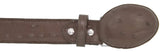 Light Brown Western Cowboy Belt Ostrich Quill Print Leather - Rodeo Buckle