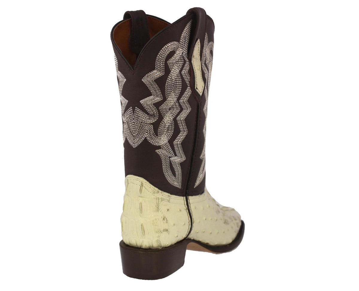 Mens #150 Off White Cowboy Boots Crocodile & Ostrich Print - J Toe ...