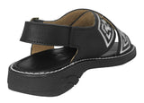 Mens #P005 Black Authentic Mexican Huaraches Embroidered - Open Toe